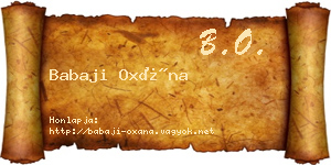 Babaji Oxána névjegykártya