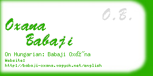 oxana babaji business card